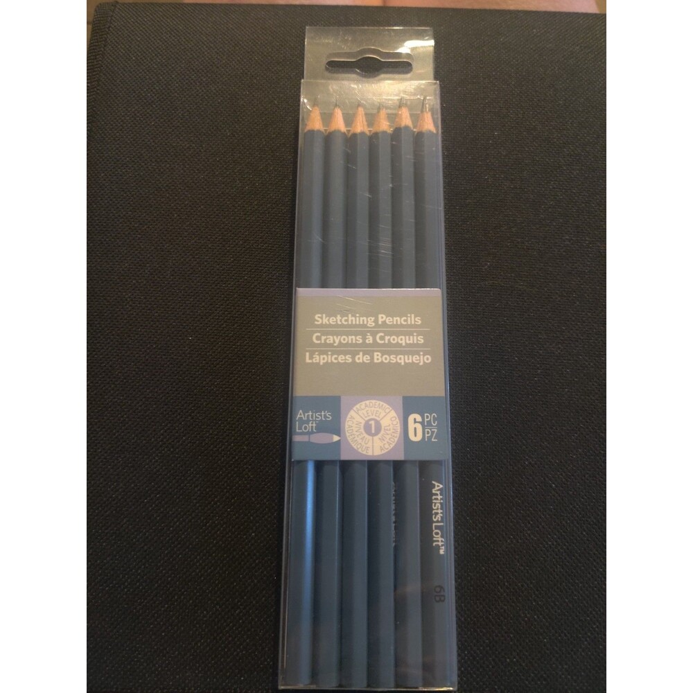 Artist's Loft Sketching Pencil Set 6pc Graphite Pencils B-6B